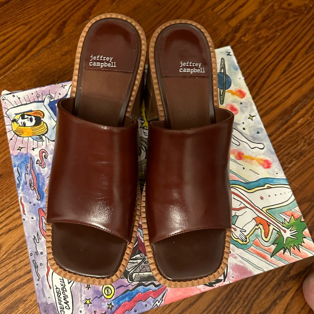 Jeffrey Campbell Concert Platform Sandals NIB Brown 8.5 - Picture 5 of 6